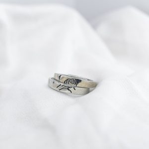 SILVER MATCHING PROMISE RINGS  - BAND RING SET